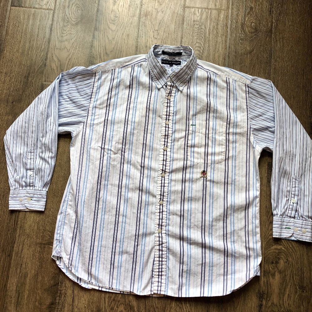 Tommy Hilfiger | Retro Striped Button Down sz XL